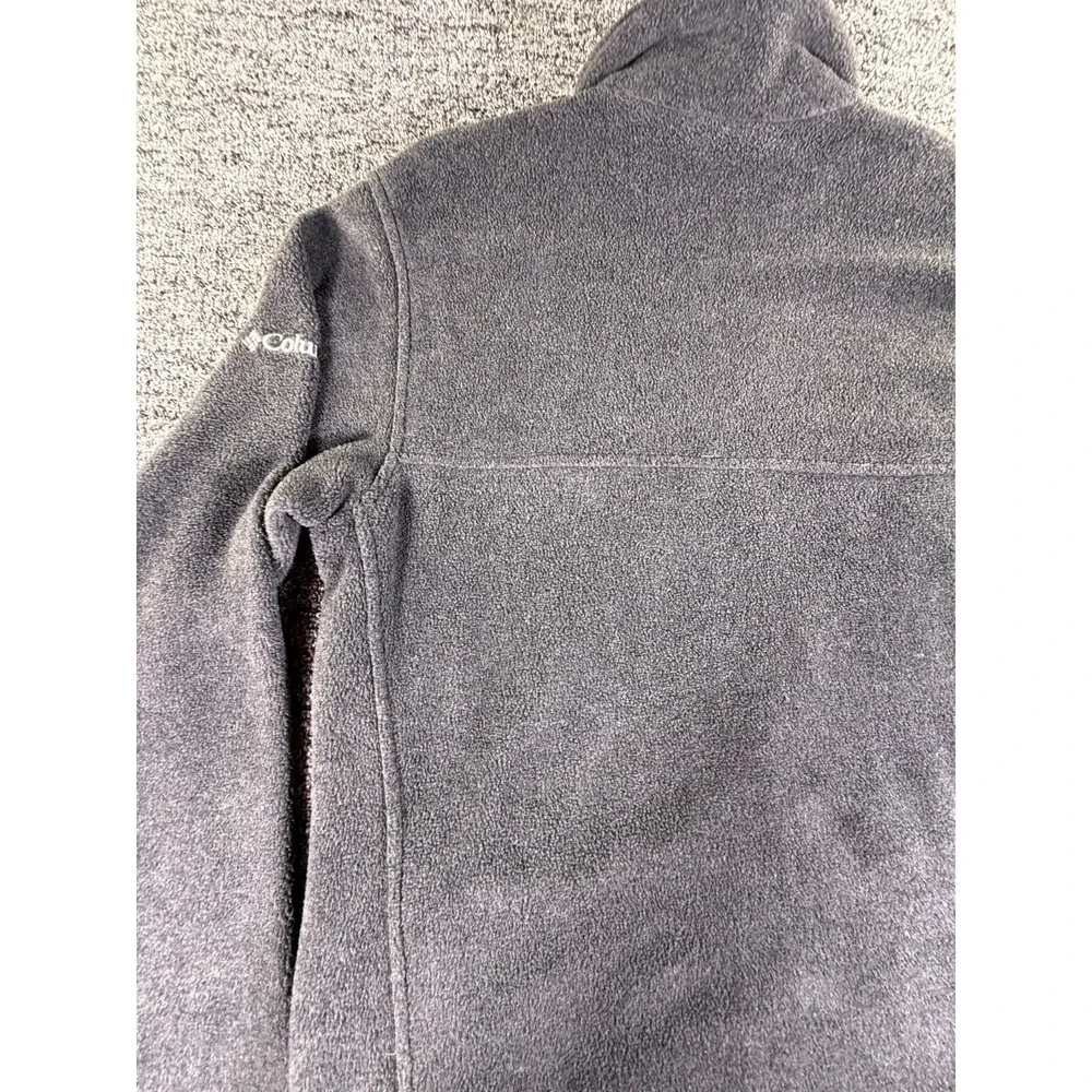 Columbia Fleece Jacket Mens Medium Gray KC Logo Toggle Hem Full Zip Outdoor